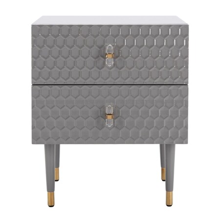 Safavieh Neptune 2 Drawer Side Table Grey & Gold SFV3570C